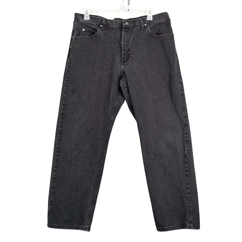 Wrangler Regular Fit Black Jeans Mens 38 37x29